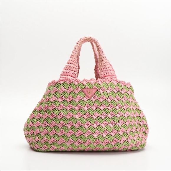 Prada Canapa Tote in Two-Tone Raffia Crochet - Picture 1 of 7